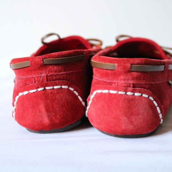LAMO Red Suede Moccasins Indoor Outdoor Women's Size 9 (fits like an 8.5) Fall - Picture 8 of 12